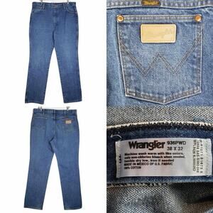 Wrangler Jeans Men’s Size 38x32 Straight Leg Blue Light Wash Vintage